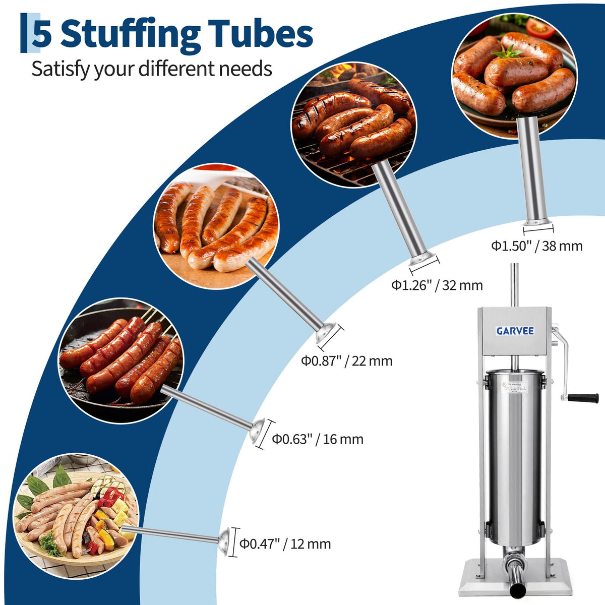 7 L 2-Speed Vertical Sausage Stuffer G2518