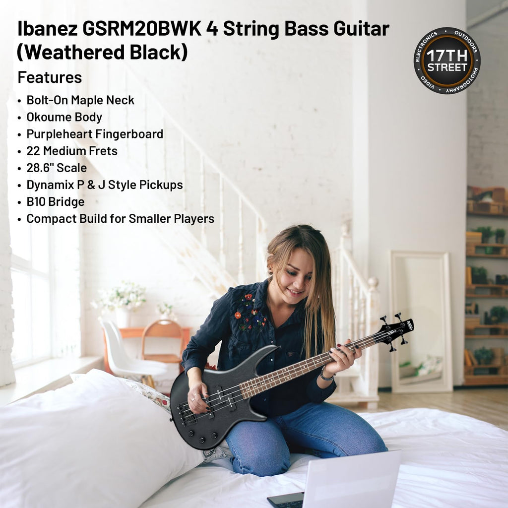 4-String Bass Weathered Black Okoume Body W91553