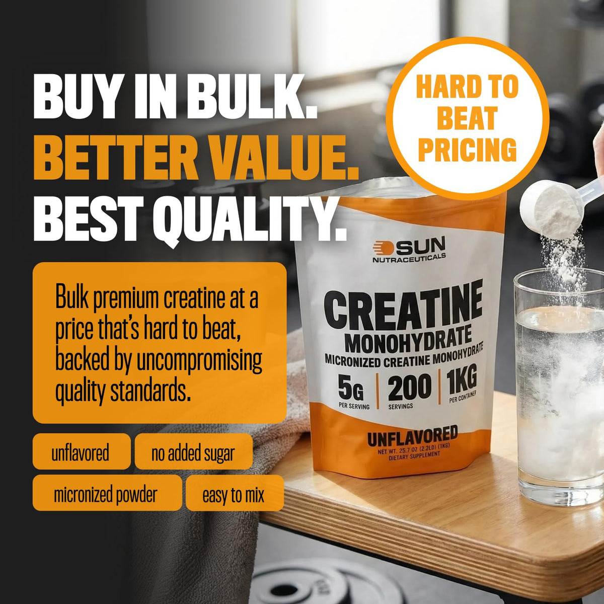 Unflavored Creatine Monohydrate 1kg X962