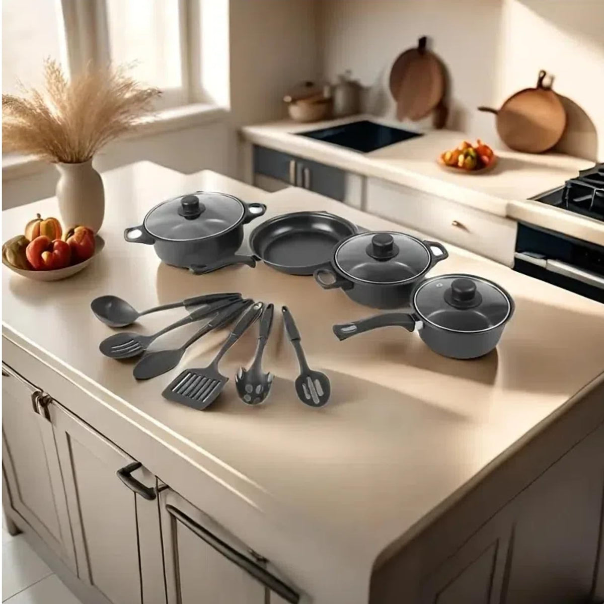 12 Piece Non Stick Maifan Stone Cookware Set U725