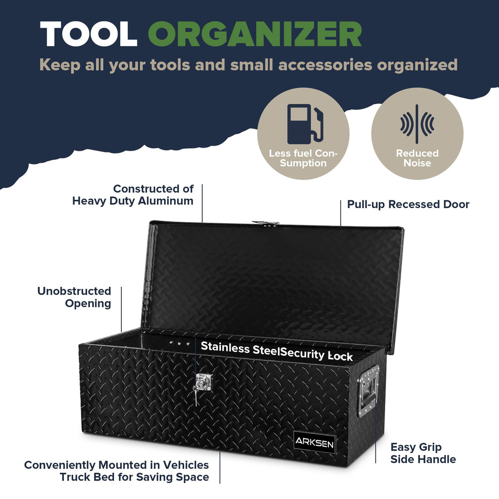 30" x 13" x 10" Black Truck Bed Tool Box O968312