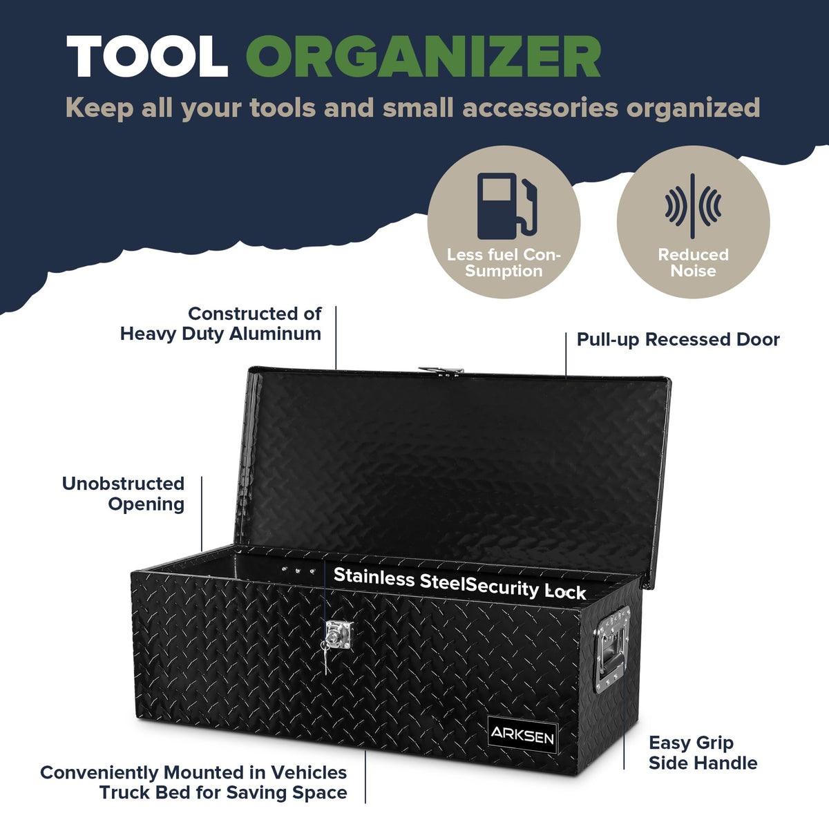 30" x 13" x 10" Black Truck Bed Tool Box O968312