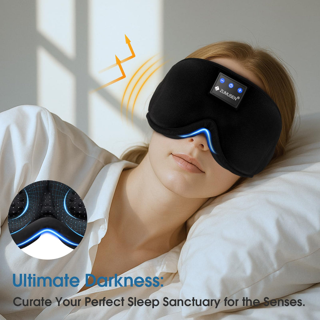 Bluetooth Sleep Headphones Mask with 3D Stereo Speakers J5213