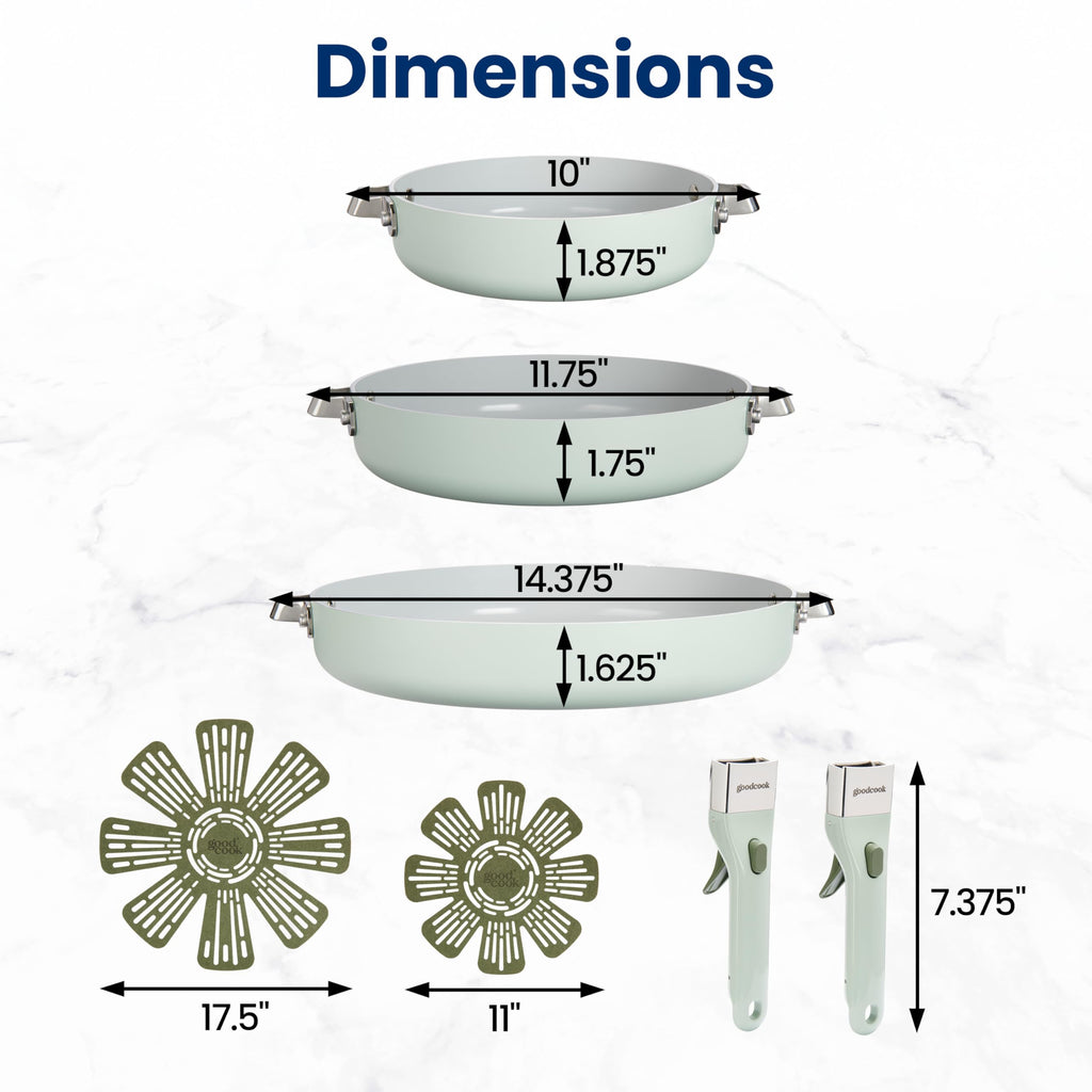 7 Piece Ceramic Nonstick Cookware Set J704