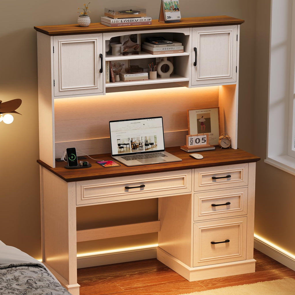67" Executive Desk with Hutch and Charging Station O194