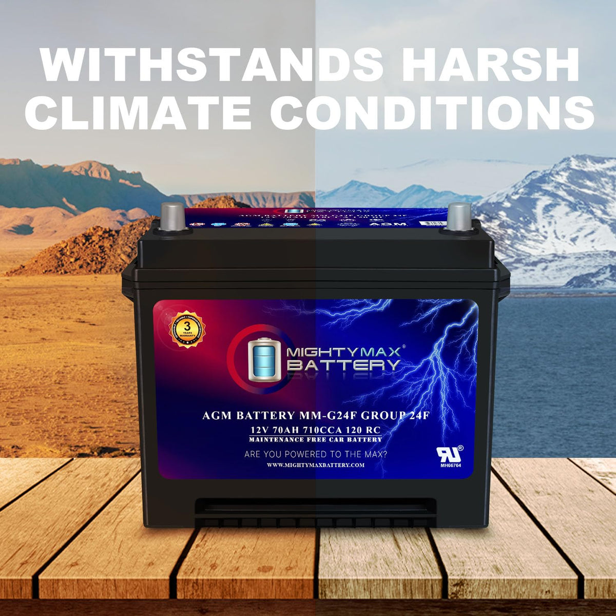 12V 70Ah AGM Replacement Battery J4872