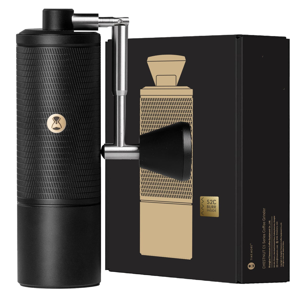 Manual Coffee Grinder with Conical Burr, Portable Hand Coffee Mill - Black A4692