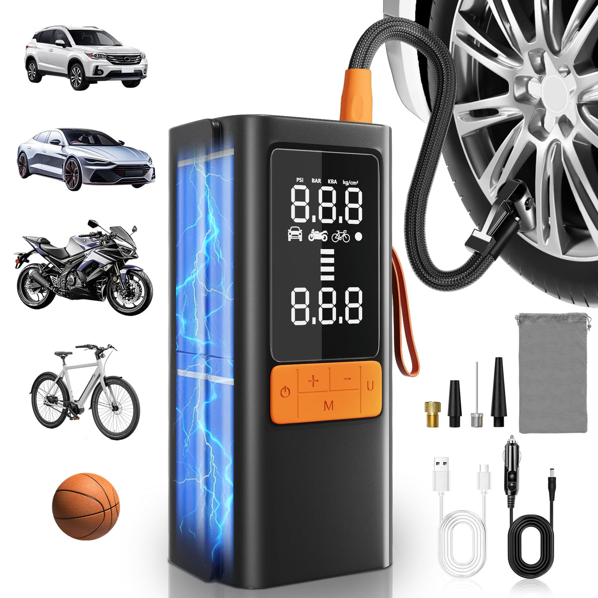 Portable Air Compressor 150 PSI with Digital Pressure Gauge B3233