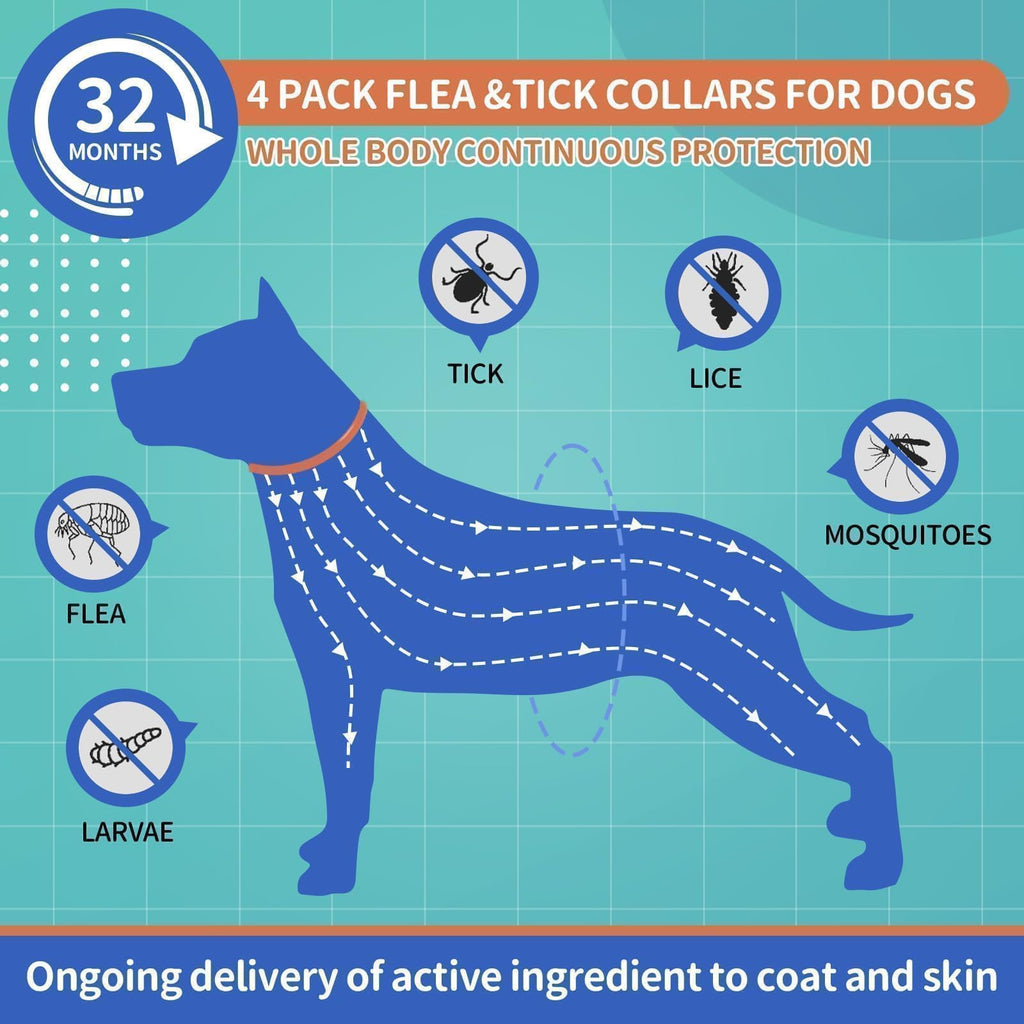 Flea Collar for Dogs 4 Pack P34856