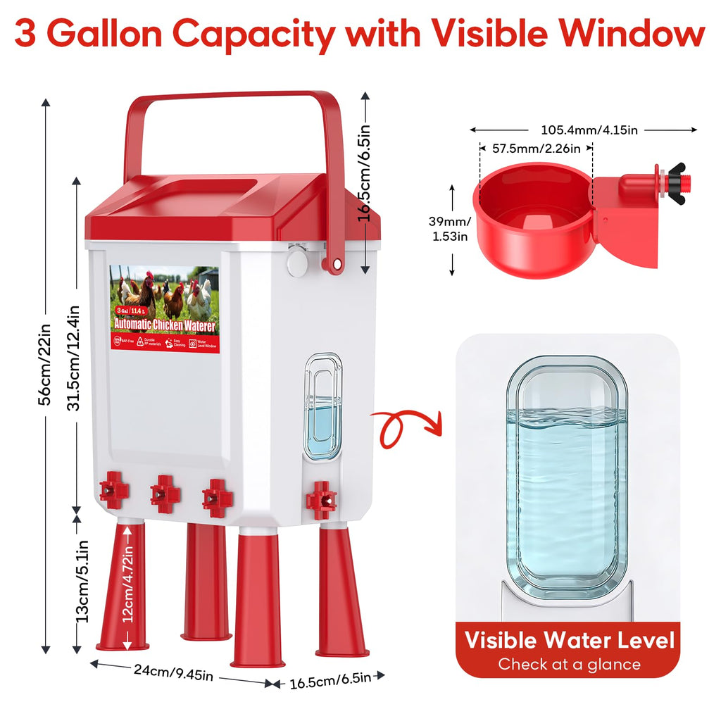 Automatic Chicken Waterer 3 Gallons with Float Valve Z144