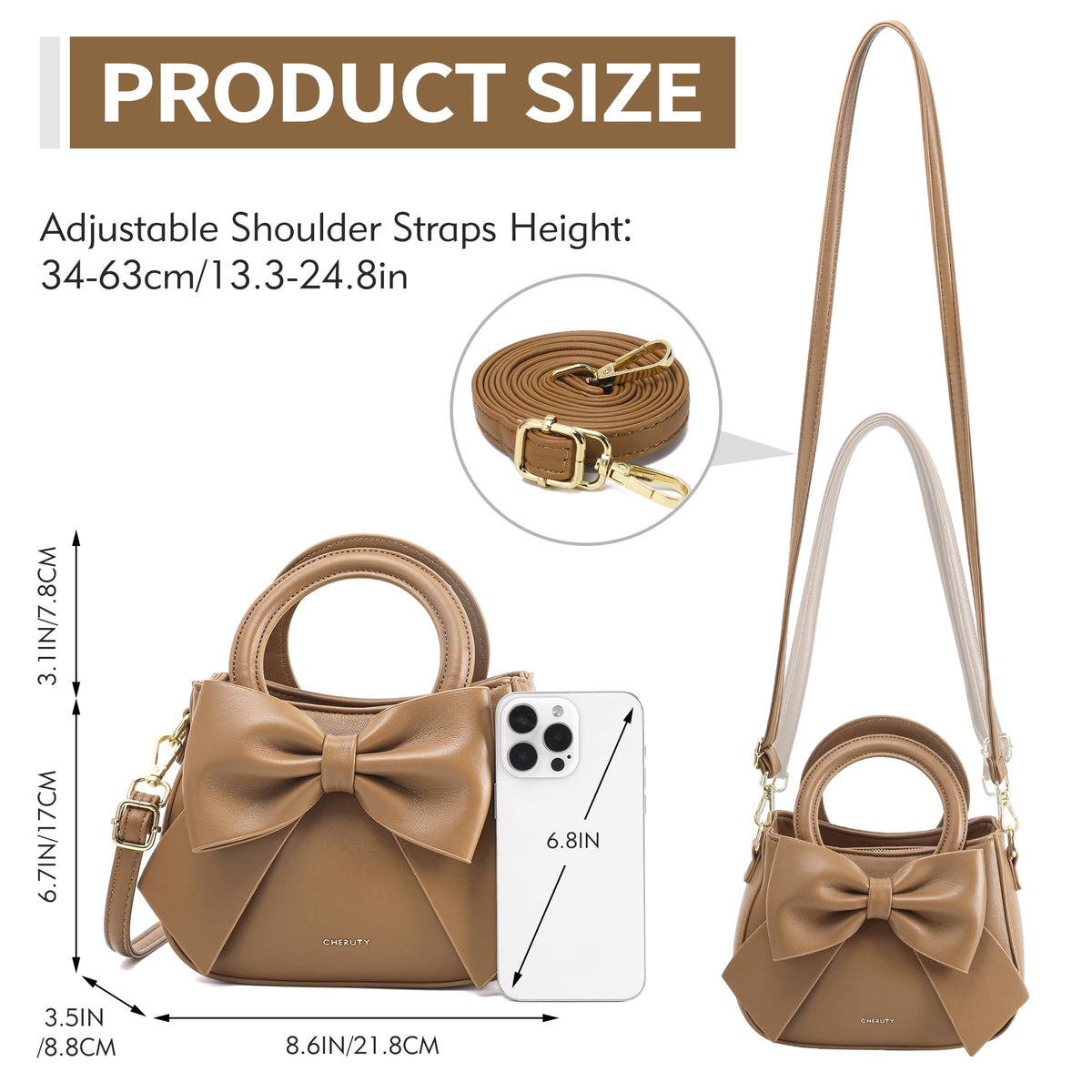 Vegan Leather Crossbody Bag with Top Carry Handle P243