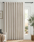 Linen Textured Total Blackout Curtains 84 Inches Long, Cream K871662