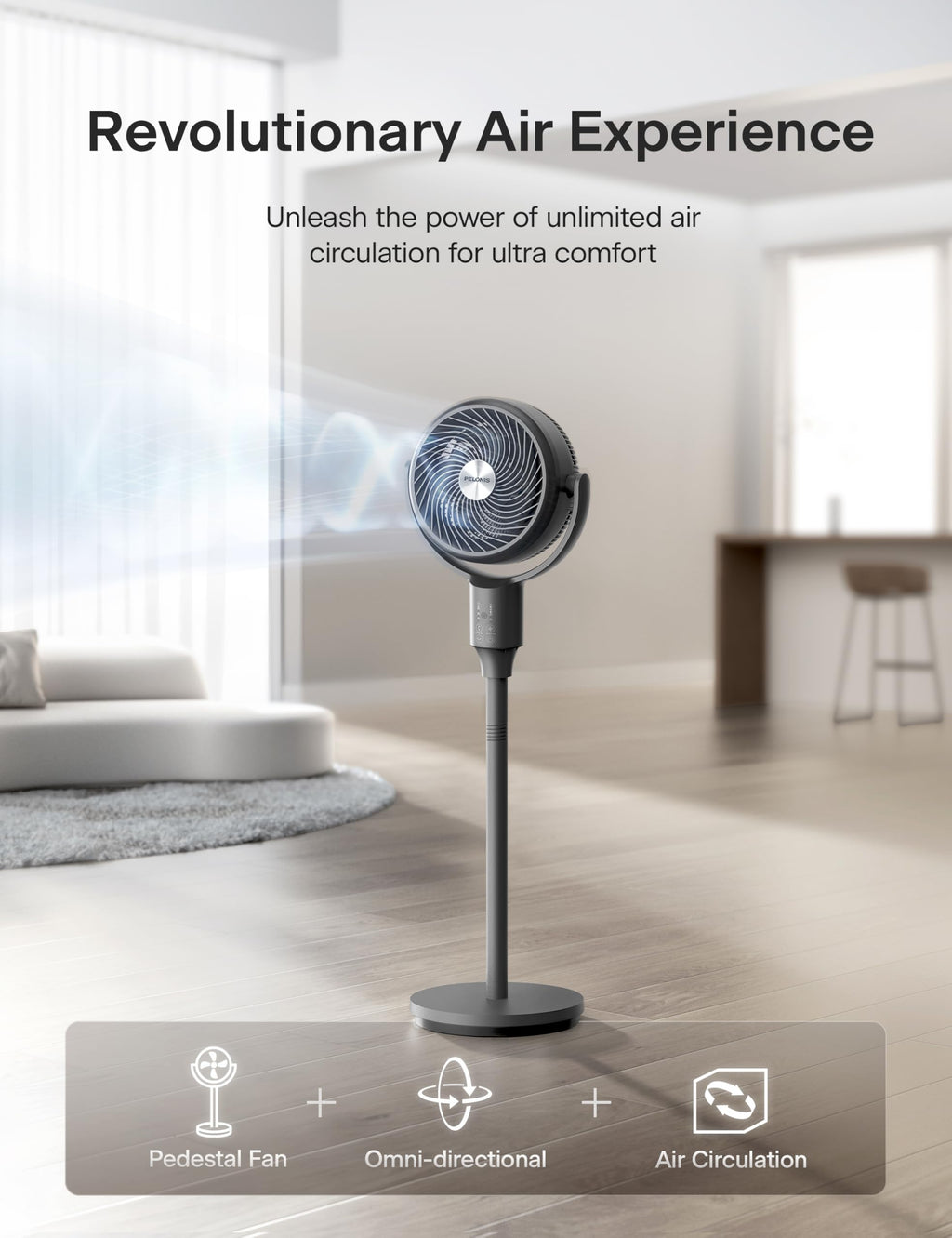 Grey Pedestal Fan O249