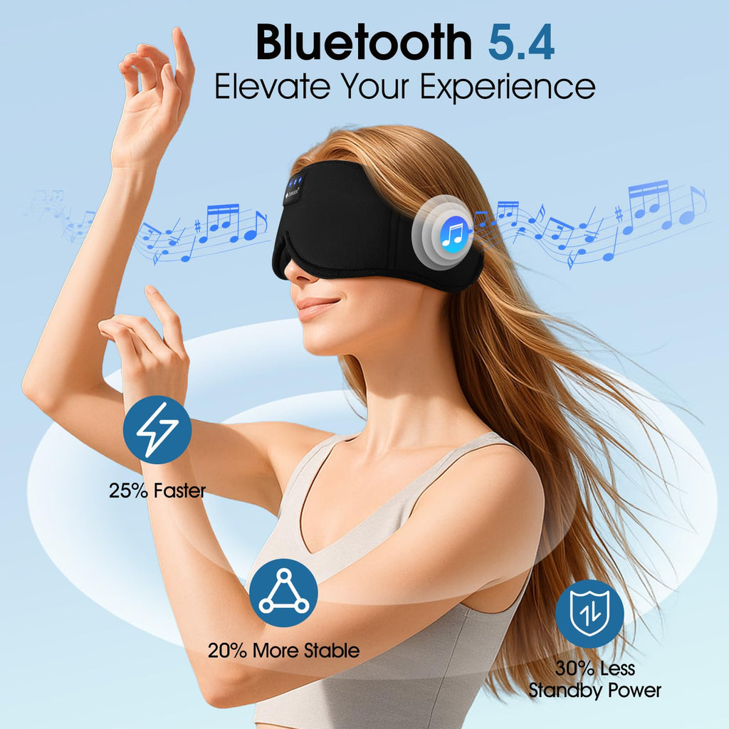 Bluetooth Sleep Headphones Mask with 3D Stereo Speakers J5213