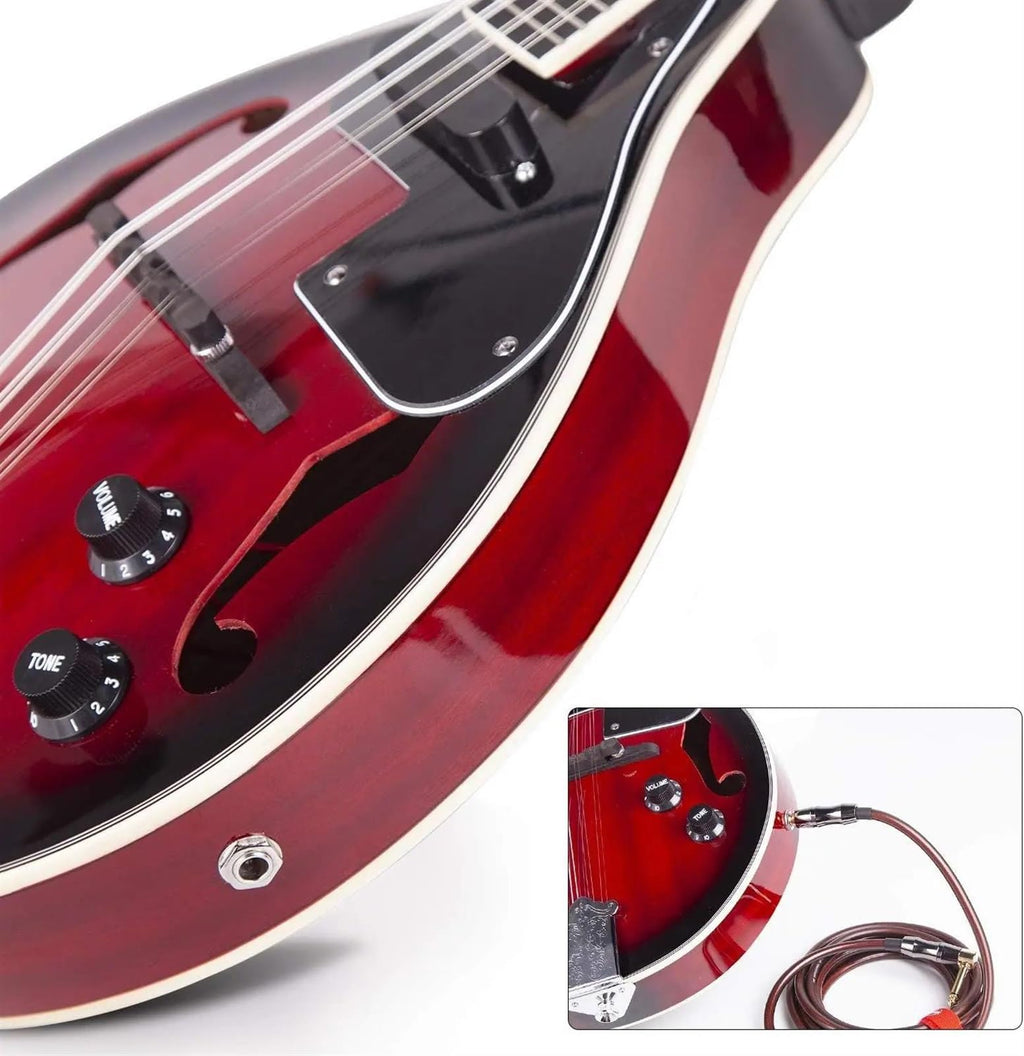 Red Sunburst Mahogany Wood Acoustic Electric Mandolin L827