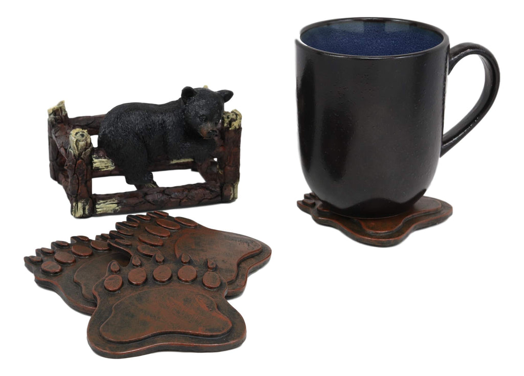 Coaster Set with 4 Bear Paw Tracks Coasters F3764