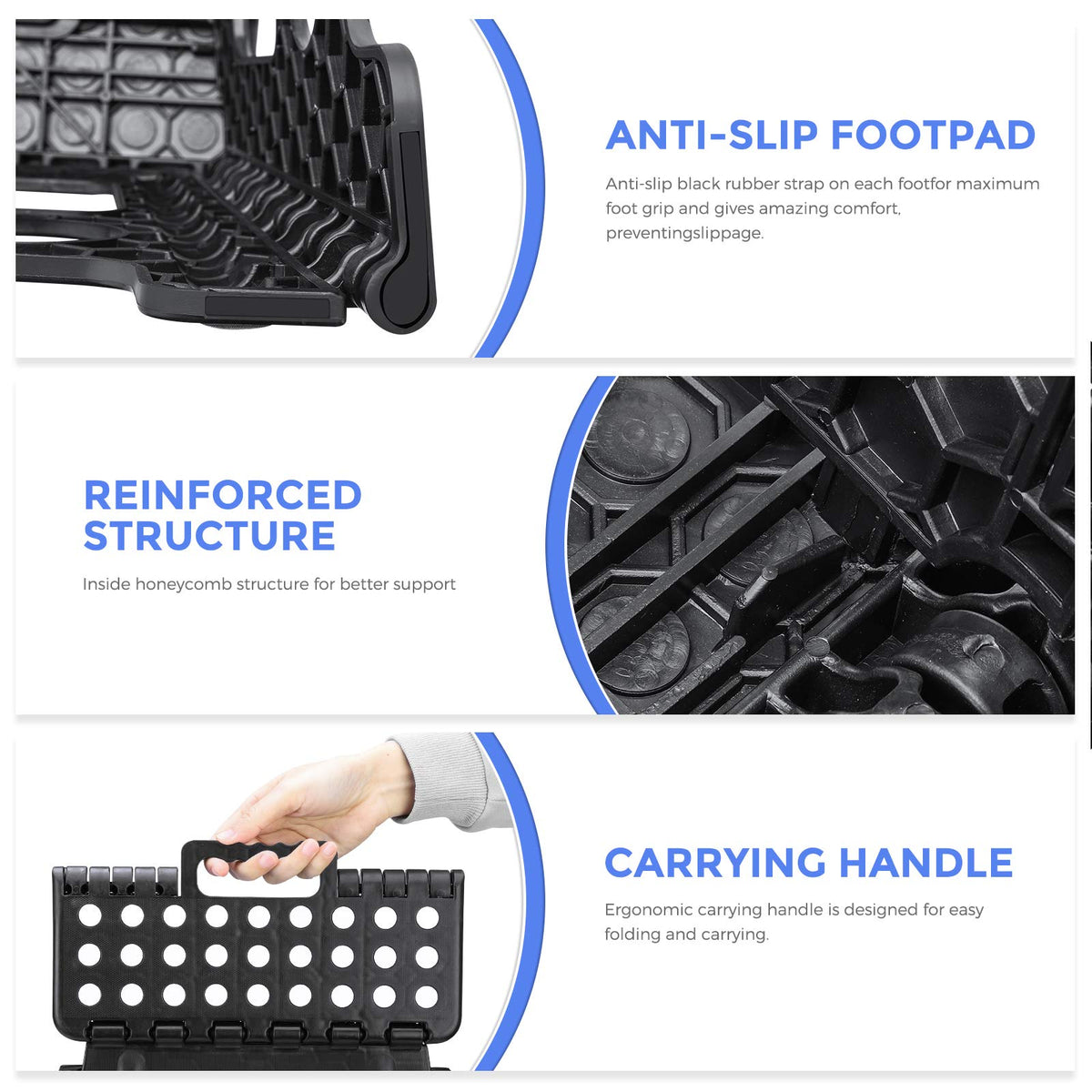 Black 1 Pack Folding Plastic Step Stool E79335