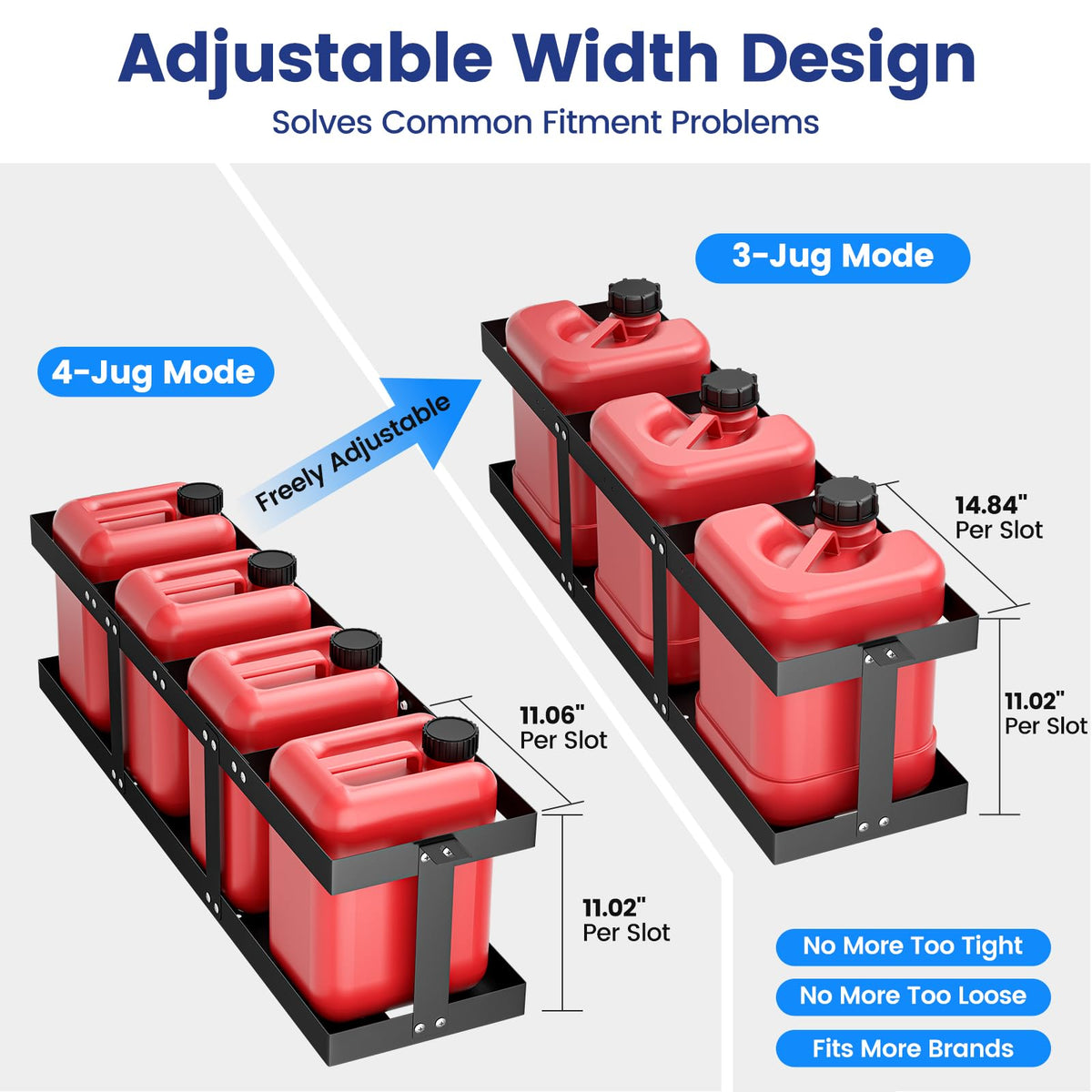 Adjustable 5 Gallon Fuel Jug Holder Q360