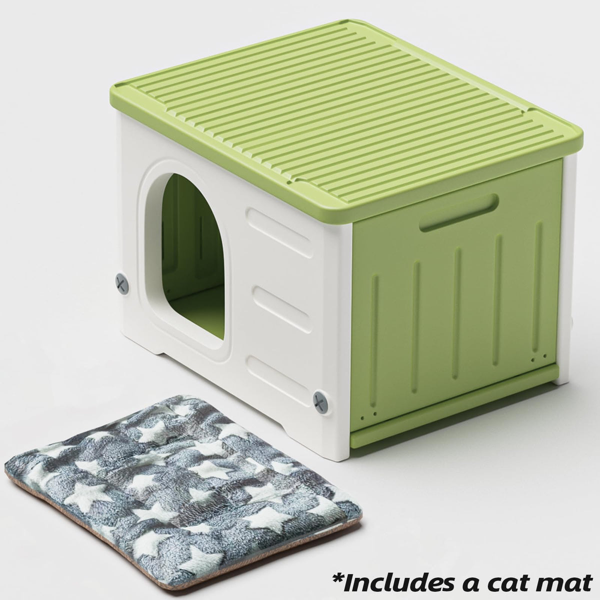 Plastic Stackable Weatherproof Elevated Cat House T574228