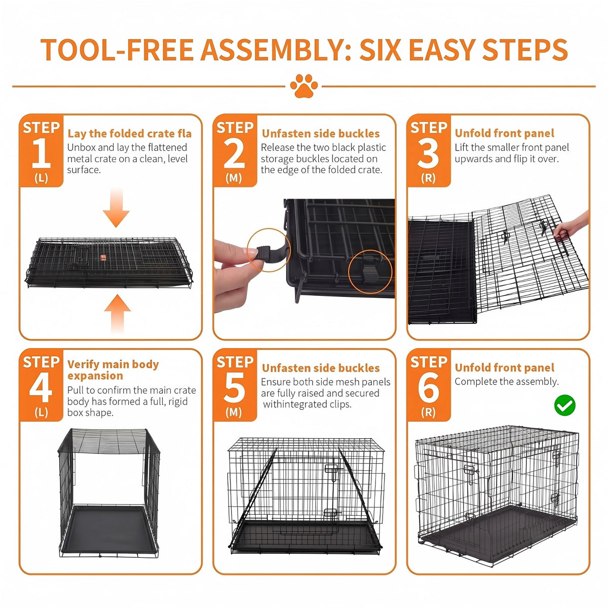 30-Inch Double Door Folding Metal Dog Crate Y90906