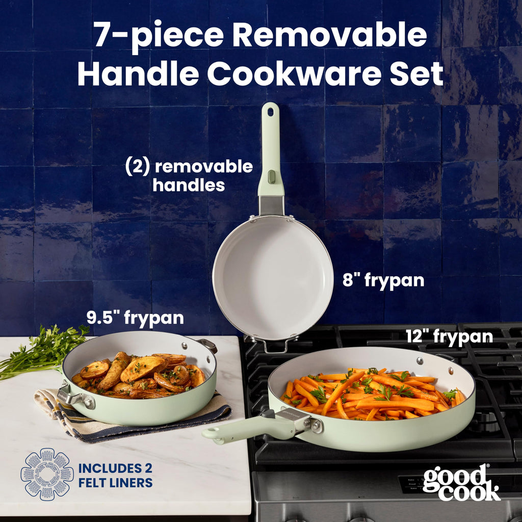 7 Piece Ceramic Nonstick Cookware Set J704