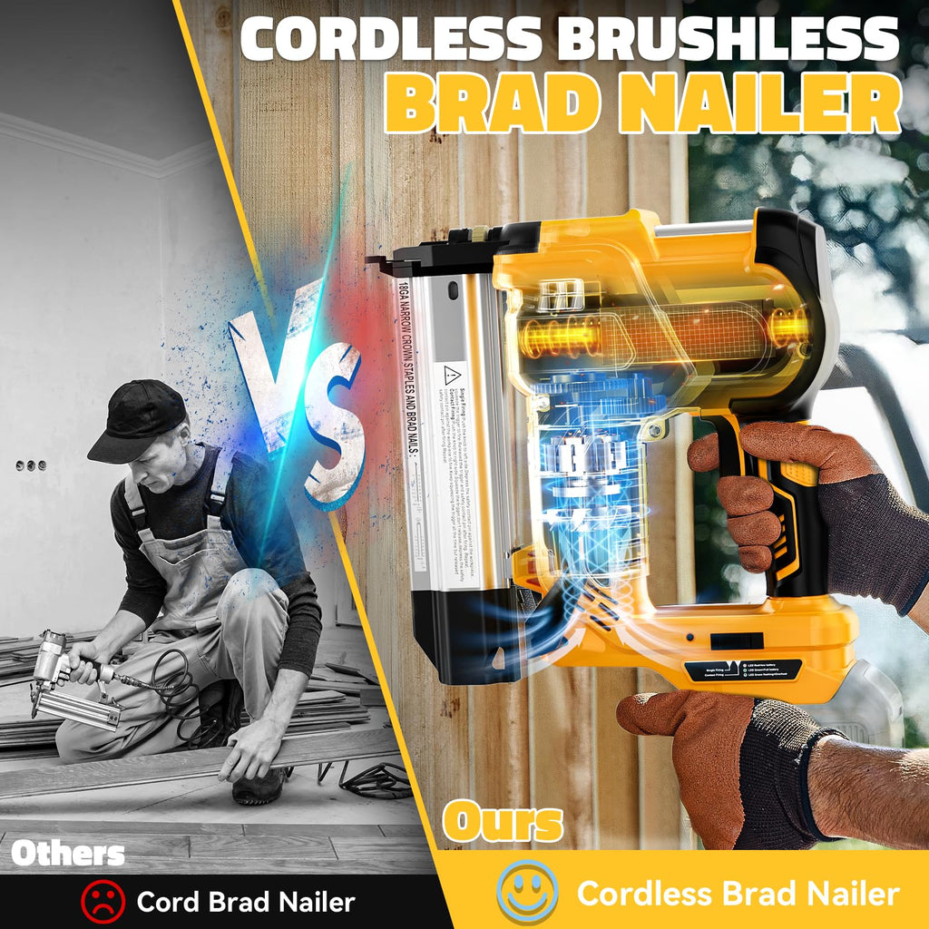 Cordless 2 in 1 Electric Nail Gun Staple Gun with 18GA Nails N809908