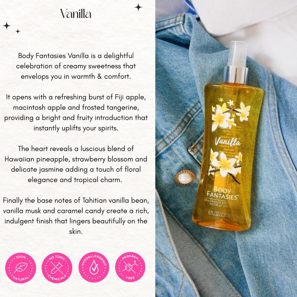 Vanilla Fragrance Body Spray 8 Ounce H36341
