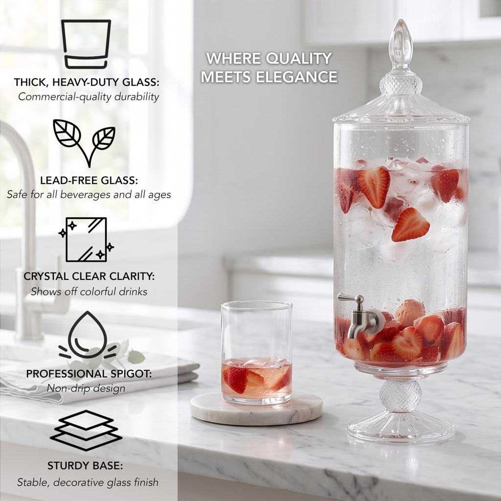 Glass Beverage Dispenser 2 Gal Y279