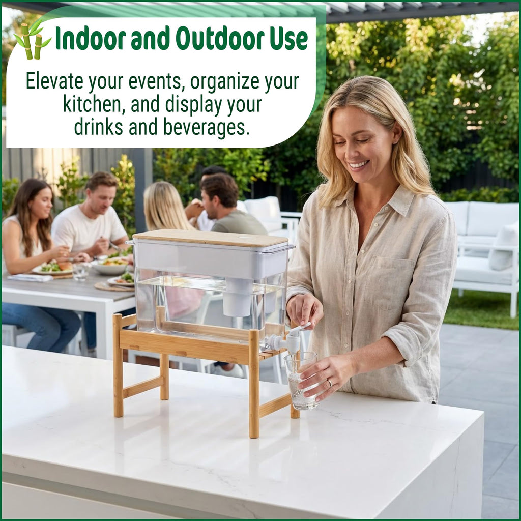 Bamboo Water Dispenser Stand M376957