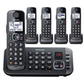 Metallic Black 5 Handset Cordless Phone System with Answering Machine O954