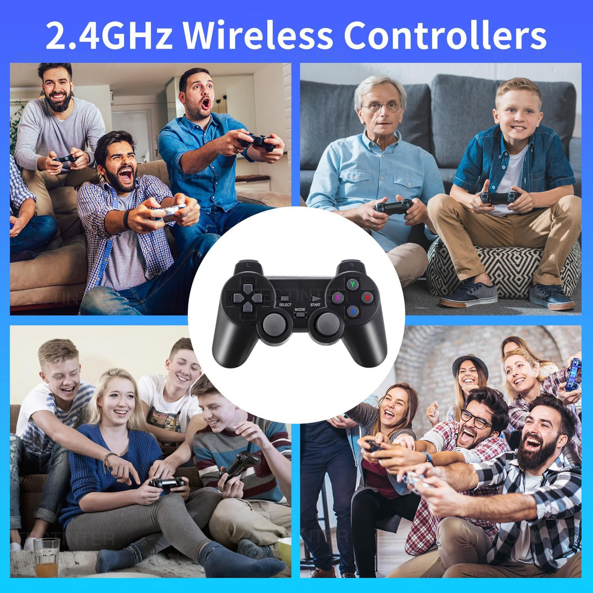 Retro Game Console 4K HDMI 15 Classic Emulators Dual 2.4G Wireless Controllers W27830