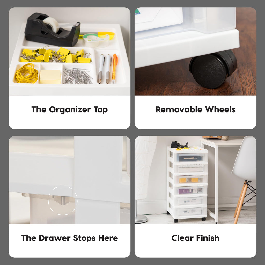 6 Drawer Rolling Storage Cart V7093