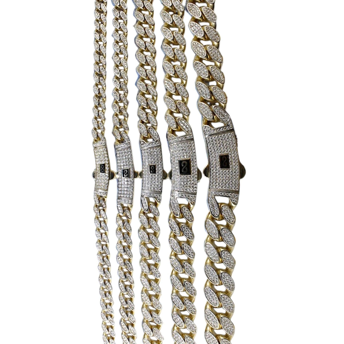 14K Gold Cuban Link Necklace Bracelet Chain X448722