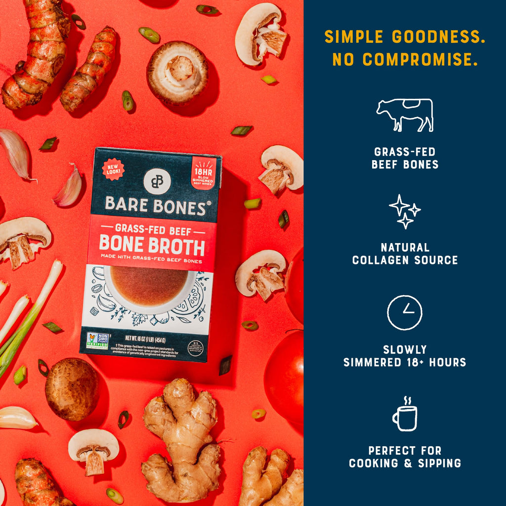 Grass-Fed Beef Bone Broth 16oz 8 Pack A5319