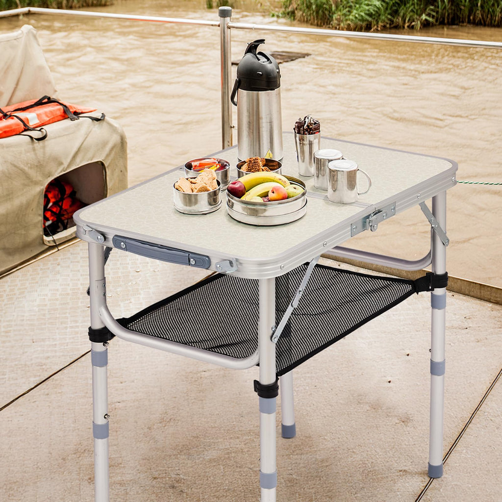 2ft Adjustable Aluminum Folding Camping Table with Carry Handle N156246