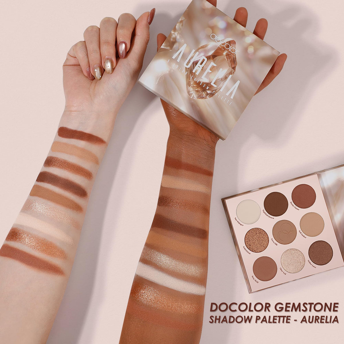 9 Colors Brown & Copper Eyeshadow Palette with Matte & Shimmer Finishes J107278