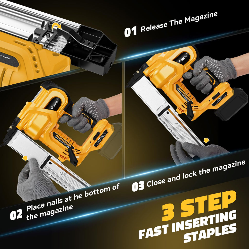 Cordless 2 in 1 Electric Nail Gun Staple Gun with 18GA Nails N809908