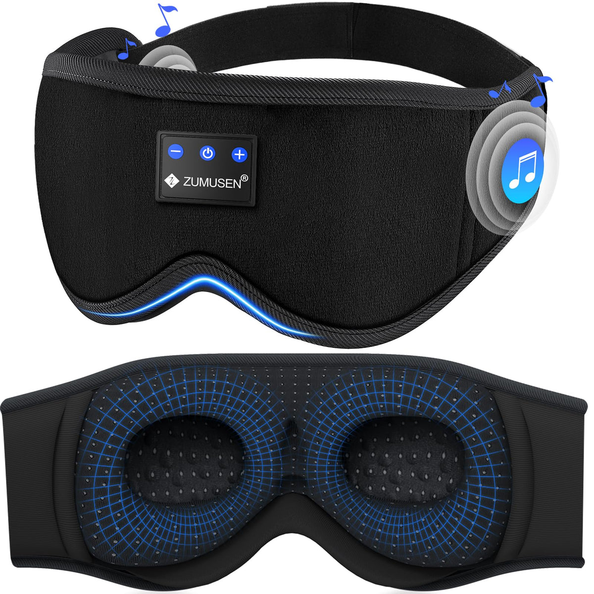 Bluetooth Sleep Headphones Mask with 3D Stereo Speakers J5213