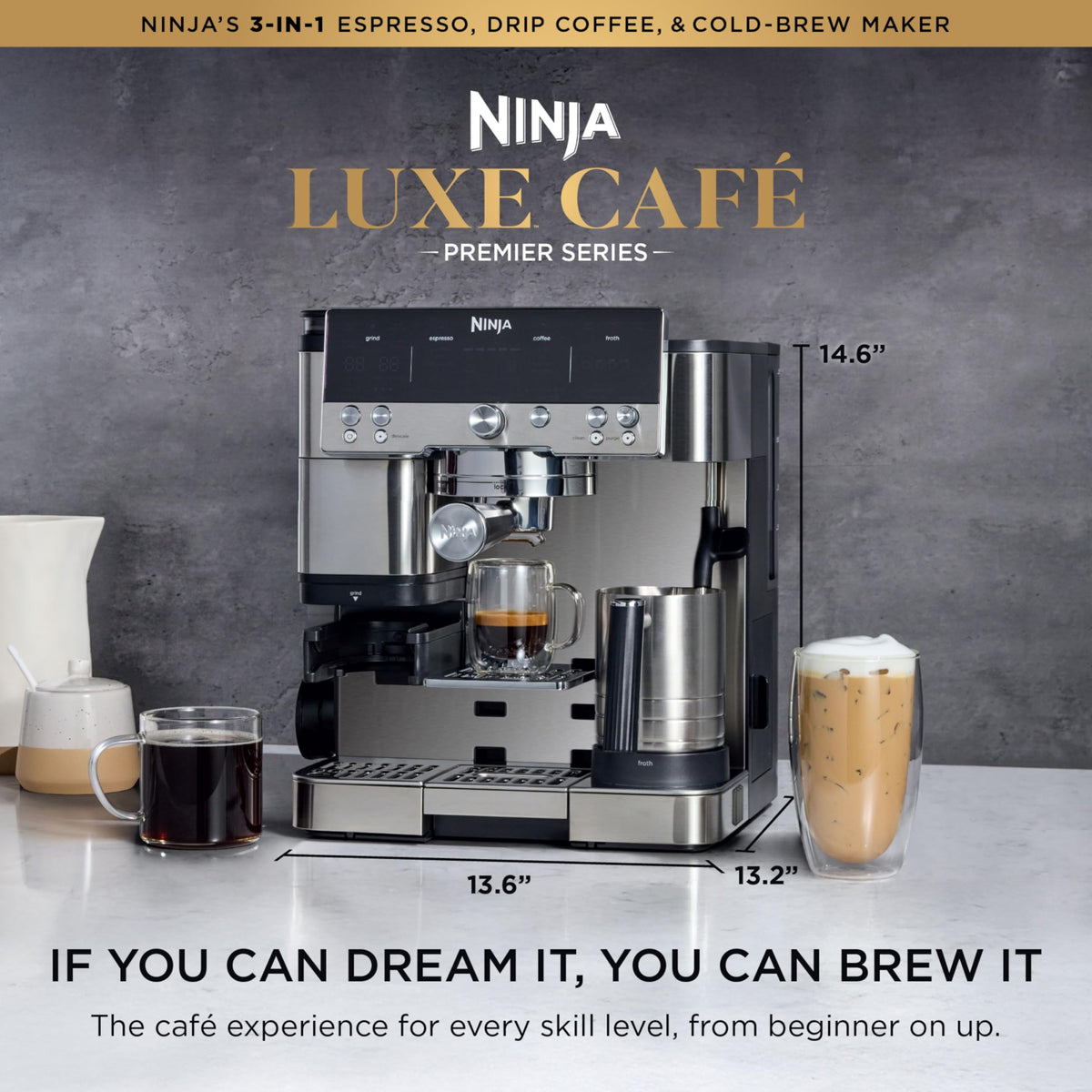 3-in-1 Espresso Drip Coffee & Cold Brew Machine Y698334