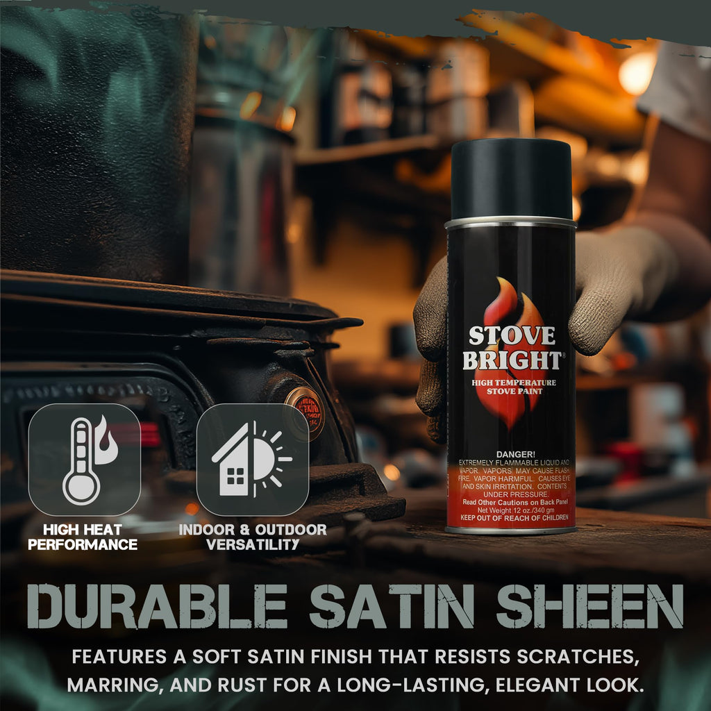 High Heat Resistant Satin Charcoal Black Spray Paint 12oz Can Q829