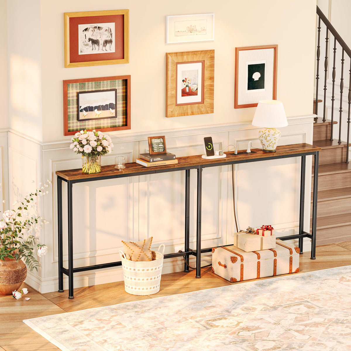 70.8 Inch Console Table with Charging Station H5542