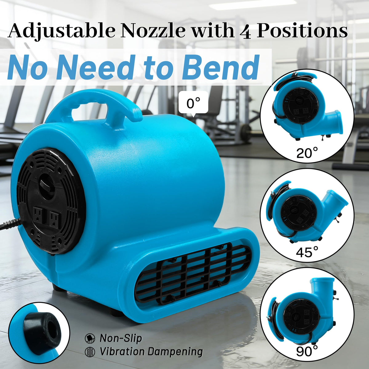 Light Blue 2500 CFM 3-Speed Floor Dryer R49726