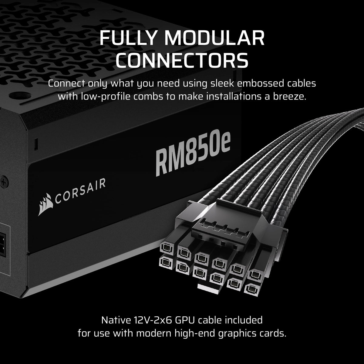 850W ATX 3.1 PCIe 5.1 Power Supply - Black N390