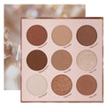 9 Colors Brown & Copper Eyeshadow Palette with Matte & Shimmer Finishes J107278