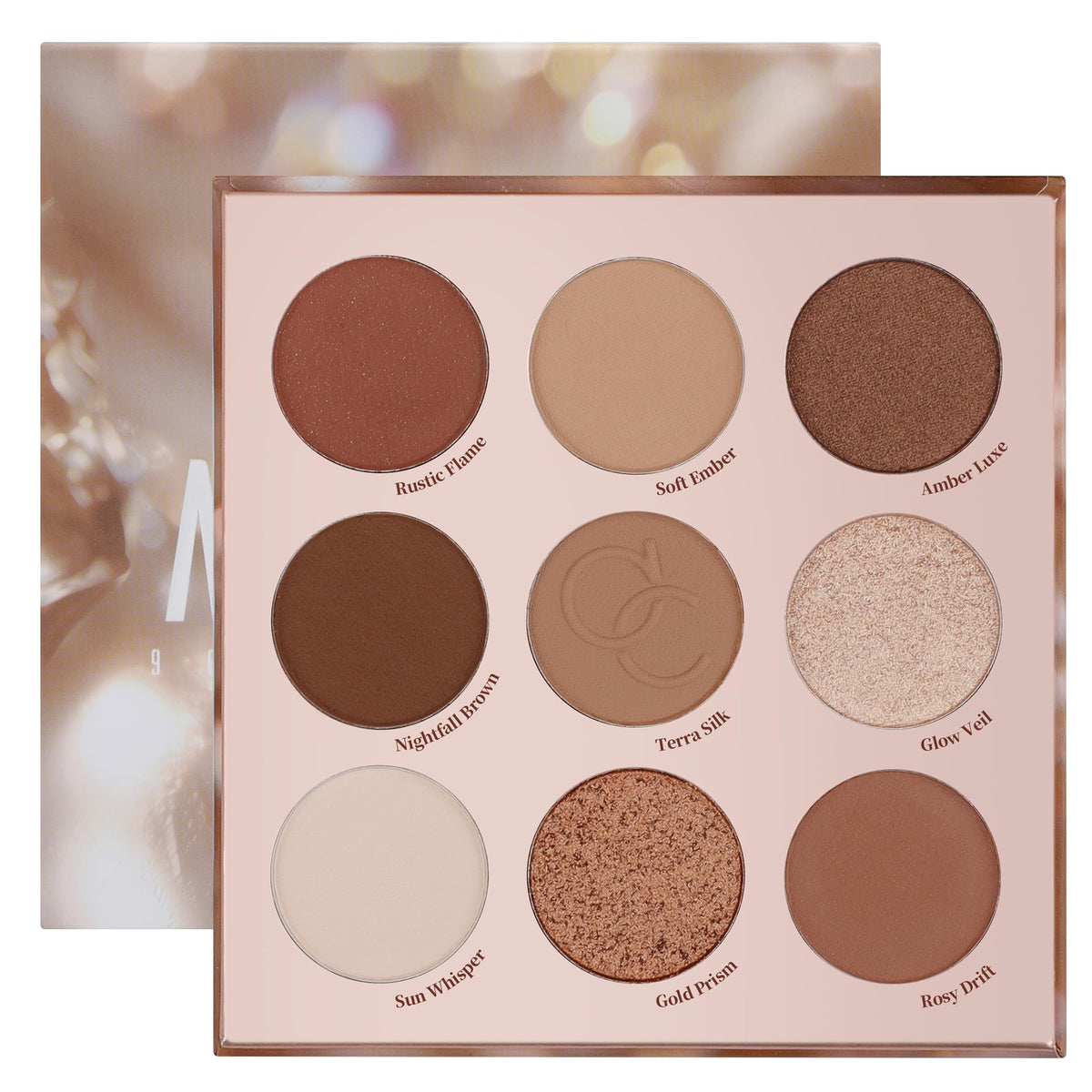 9 Colors Brown & Copper Eyeshadow Palette with Matte & Shimmer Finishes J107278