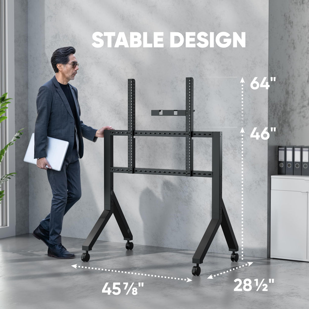 Mobile TV Stand on Wheels 70-110 Inch Black Q72901