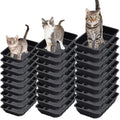30 Pcs Disposable Plastic Cat Litter Trays 3 Sizes Black Z4513