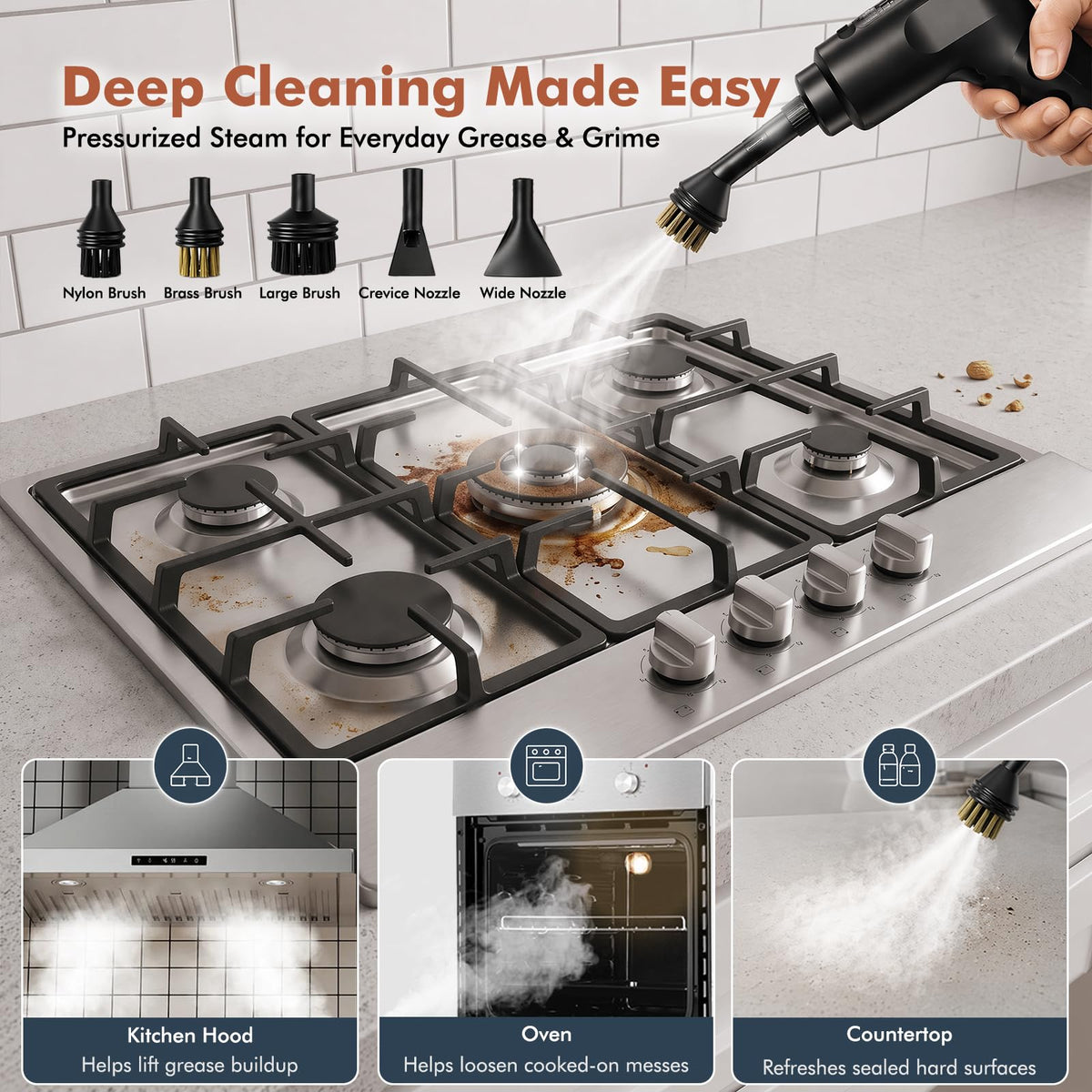2500W Pressurized Steam Cleaner with 16 Accessories Z777