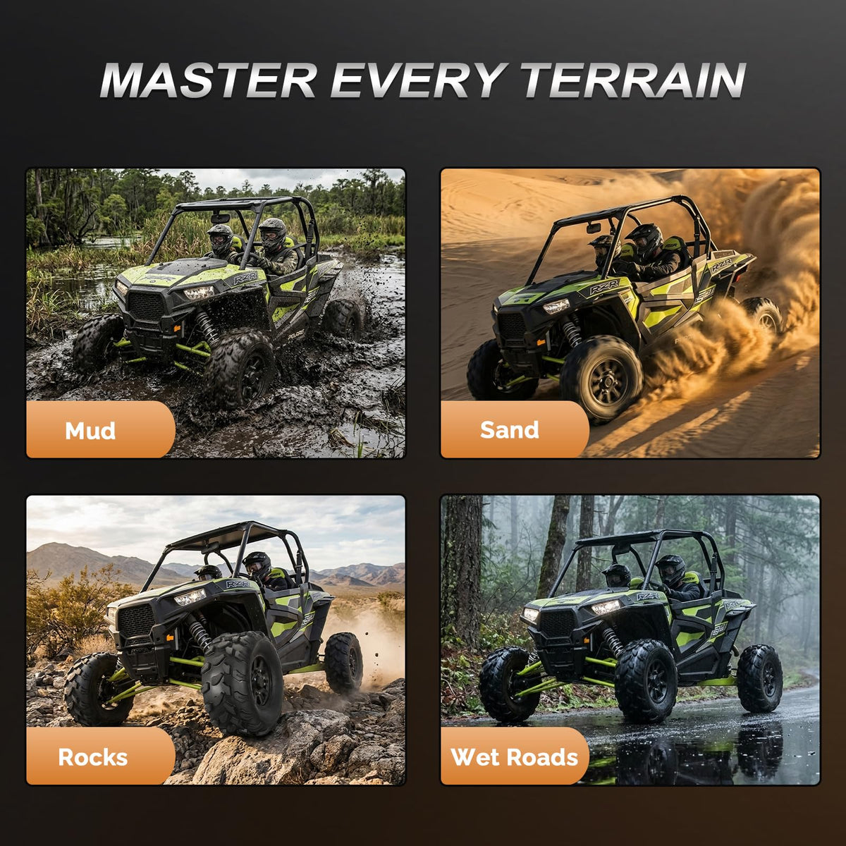 Set of 2 18x7-8 All-Terrain Mud Tires P445436