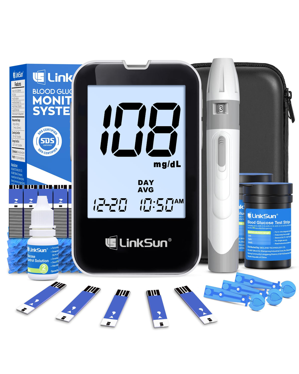 Blood Sugar Testing Kit, 100 Strips & Lancets Y739522